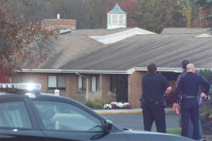 Cops outside of Voorhees Center in New Jersey